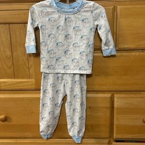 Jelly Bean Boy’s Blue and White Christmas- Santa Pajamas Size 9 Months